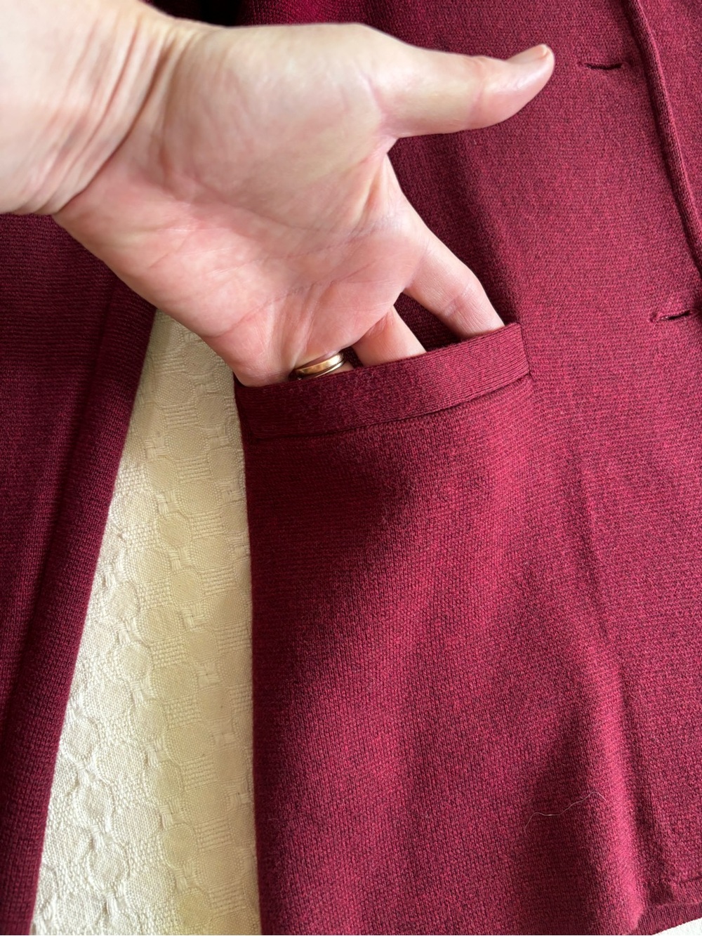 J. Crew Raspberry Knit Blazer with Patch Pockets - Picture 4 of 9